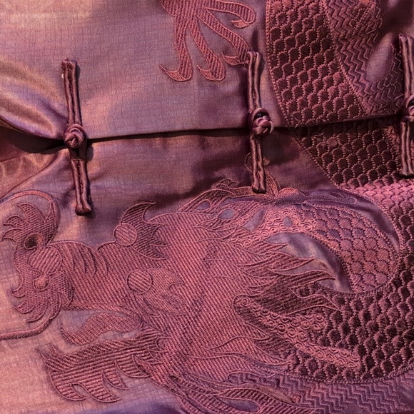 Embroidered Dragon Kimono Jacket Burgundy Size XL? - Picture 9 of 9